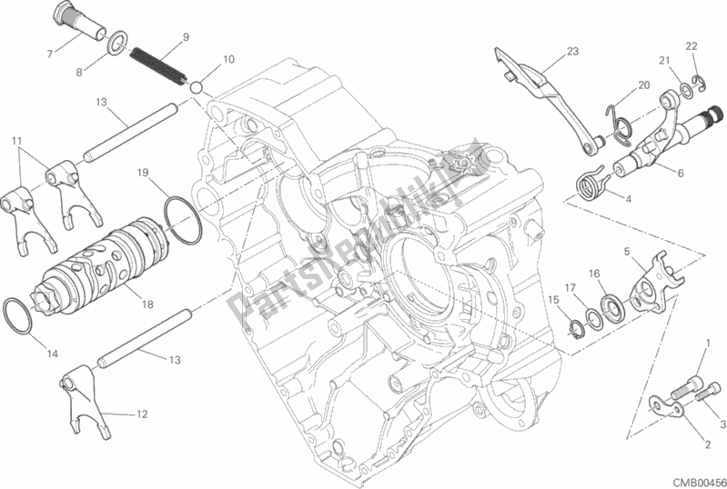 All parts for the Gear Change Mechanism of the Ducati Multistrada 1200 S ABS USA 2017